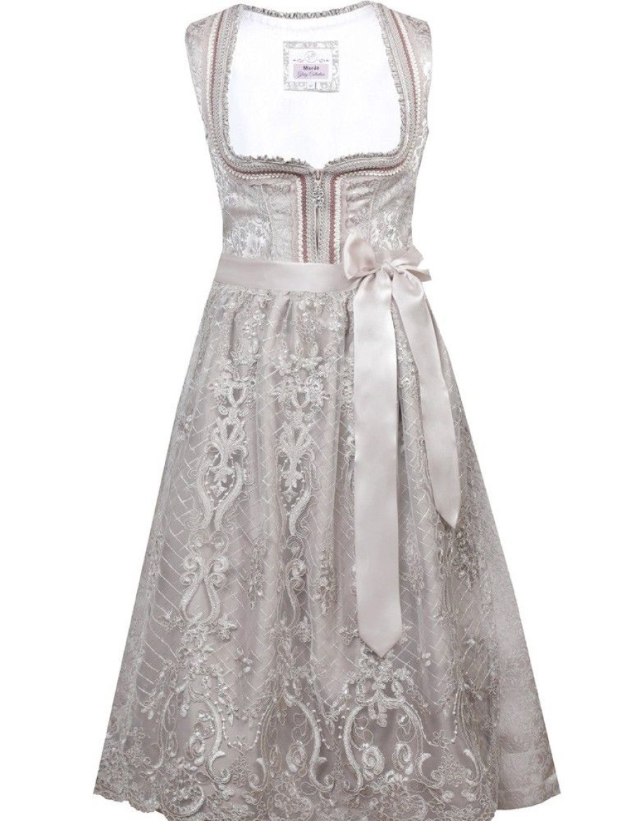 Damen MarJo Dirndl | Marjo Dirndl "Doris" Spitzenschurze 583375 | Champagner - 75Cm