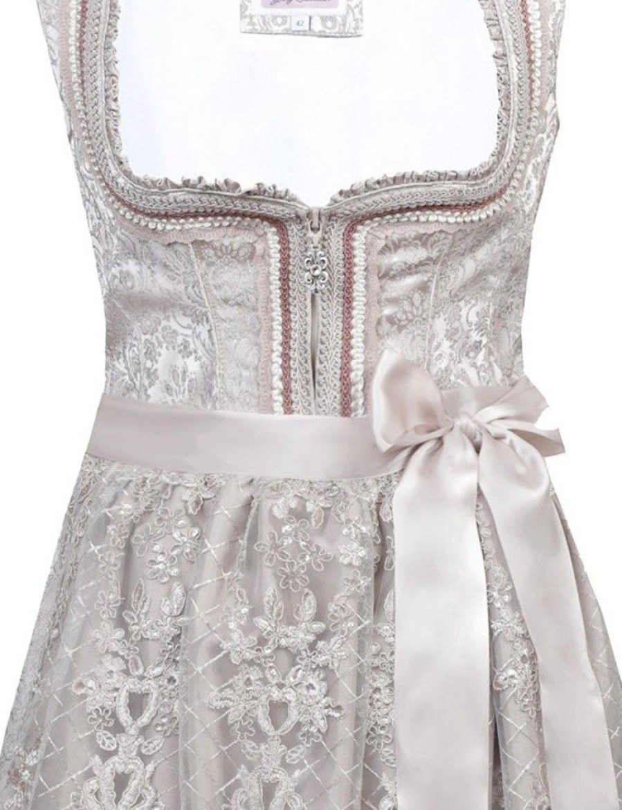 Damen MarJo Dirndl | Marjo Dirndl "Doris" Spitzenschurze 583375 | Champagner - 75Cm