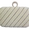 Damen Trachtenland Handtaschen | Elegante Damen Clutch Abendtasche "Pearl" - Creme Gold