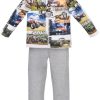 Jungen BONDI Shirts | Bondi Jungen Pyjama "Hero Of The Street" 33170 | Grey Melange