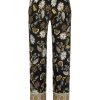 Damen Ringella Nachtwasche | Ringella Lange Hose "Oriental Flowers" 2551510 | Schwarz