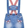 Madchen BONDI Hosen | Bondi Baby Madchen Jeans Latzshort "Lausmadl" 86626 | Blue Denim