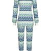 Damen Ringella Nachtwasche | Ringella Damen Langarm Pyjama "Geometric" Mit Strickbundchen 2511212 | Bunt Blau