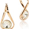 Schmuck LUISIA® | Luisia® Geschwungene Ohrringe "Alea" Mit Kristall Von Swarovski® - Rosegold / Crystal