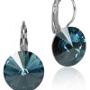 Schmuck LUISIA® | Luisia® 12 Mm Ohrringe Rivoli Mit Kristallen Von Swarovski® - Montana / Ozeanblau