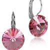 Schmuck LUISIA® | Luisia® 12 Mm Ohrringe Rivoli Mit Kristallen Von Swarovski® - Rosa