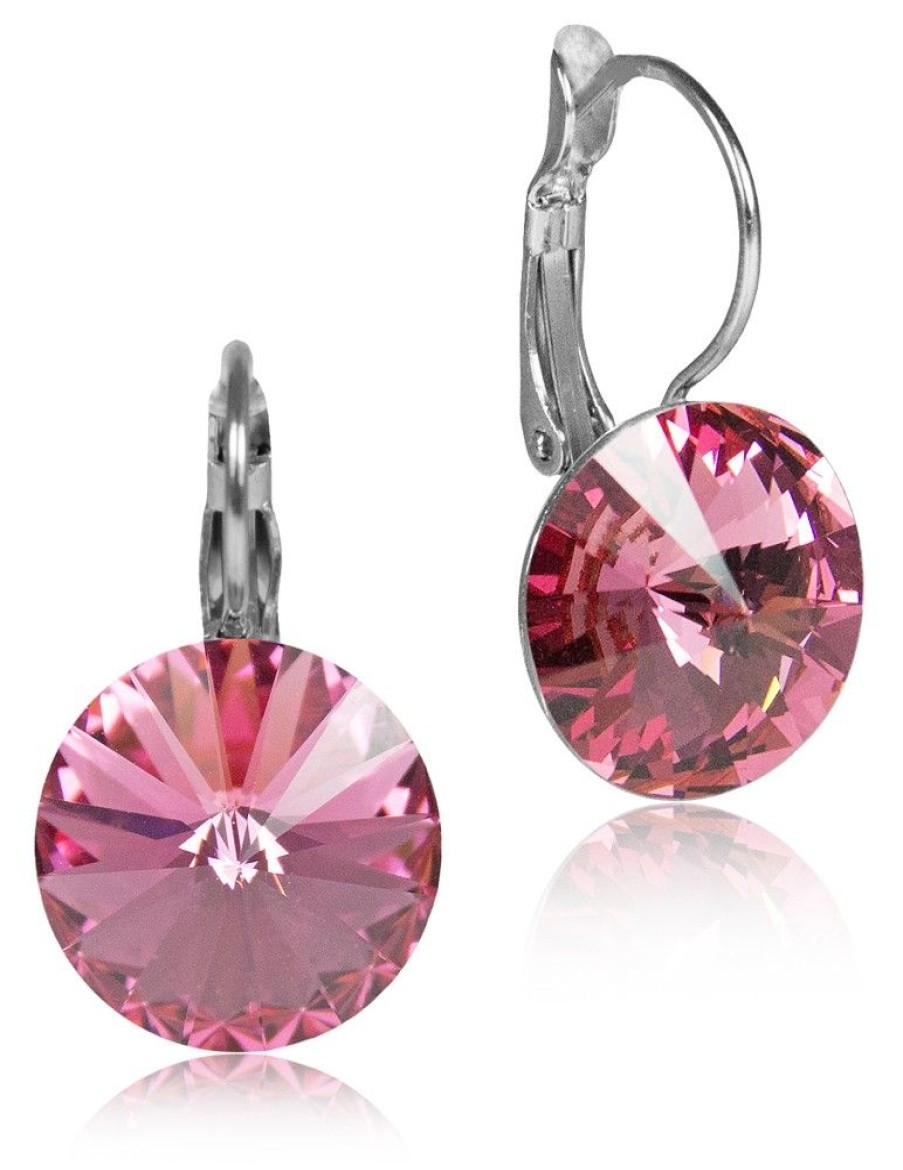 Schmuck LUISIA® | Luisia® 12 Mm Ohrringe Rivoli Mit Kristallen Von Swarovski® - Rosa