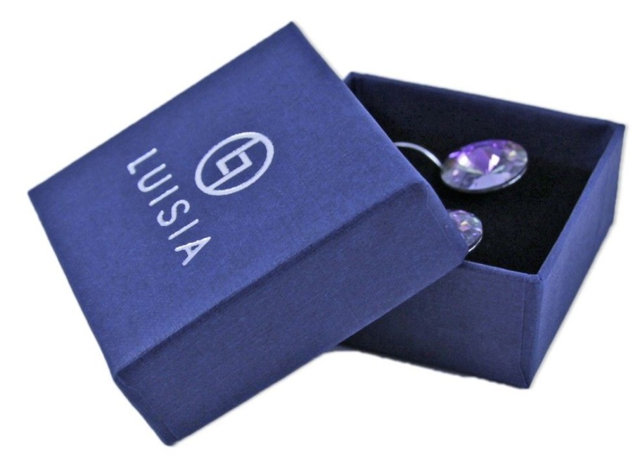 Schmuck LUISIA® | Luisia® 12 Mm Ohrringe Rivoli Mit Kristallen Von Swarovski® - Violet / Flieder