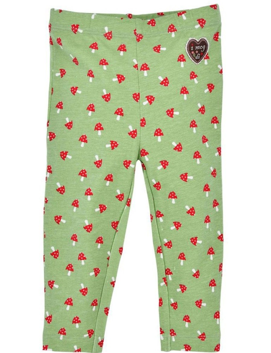 Madchen BONDI Hosen | Bondi Baby Madchen Leggings "Pilzallover" 86686 | Grun