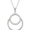 Schmuck LUISIA® | Luisia® Edelstahl Halskette 50+5 Cm | Doppelring Mit Zirkonia