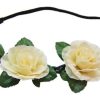 Madchen Trachtenland Hute & Haarschmuck | Blumen Haarband Mit Rosen - Creme