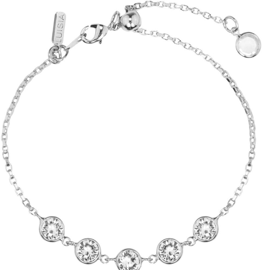 Schmuck LUISIA® | Luisia® Armband "Calanthe" Mit Funf Kristallen Von Swarovski® - Silber / Crystal