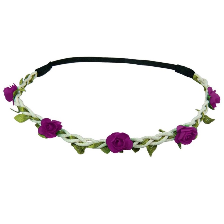 Madchen Trachtenland Hute & Haarschmuck | Blumen Haarband "Bella" Mit Kleinen Rosen | Lila