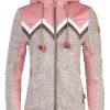 Damen Piz Palü Trachtenjacken | Piz Palu Damen Strickfleecejacke "Brennberg" Mit Wattierung | 010007 - Grau / Rosa