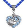 Schmuck LUISIA® Halsketten | Luisia Kordelkette Svea Mit Herzanhanger Und Gluckskafer - Royalblau