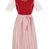 Madchen Isar-Trachten Dirndl | Isar-Trachten Kinder Dirndl "Elisa" 3-Tlg. Mit Bluse 52416 | Traditionell - Rosa Rot