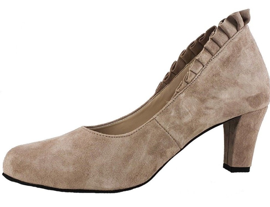 Damen Hirschkogel Pumps | Hirschkogel Damen Pumps "Marina" Mit Ruschenferse 3007806 | Stein Grau