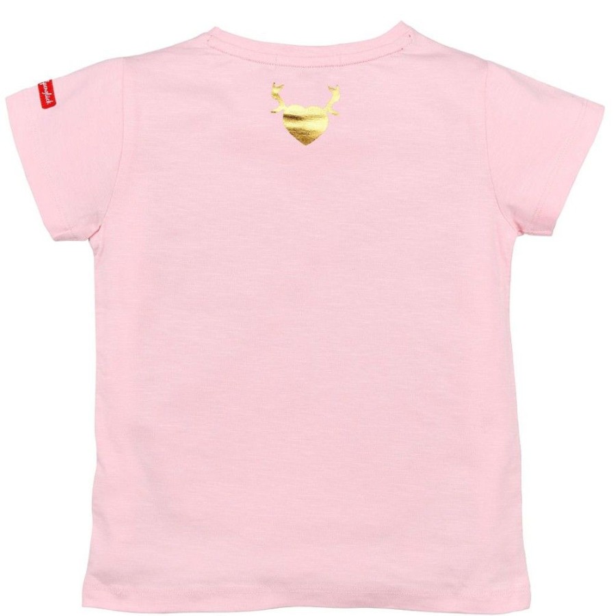 Madchen BONDI Blusen / Shirts | Bondi Madchen T-Shirt "Alpengluck" Mit Hirschprint 26090 | Rosa