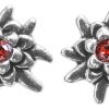 Schmuck Trachtenland | Luisia® Edelweis Ohrstecker Emilia Mit Kristallen Von Swarovski® - Light Siam / Rot