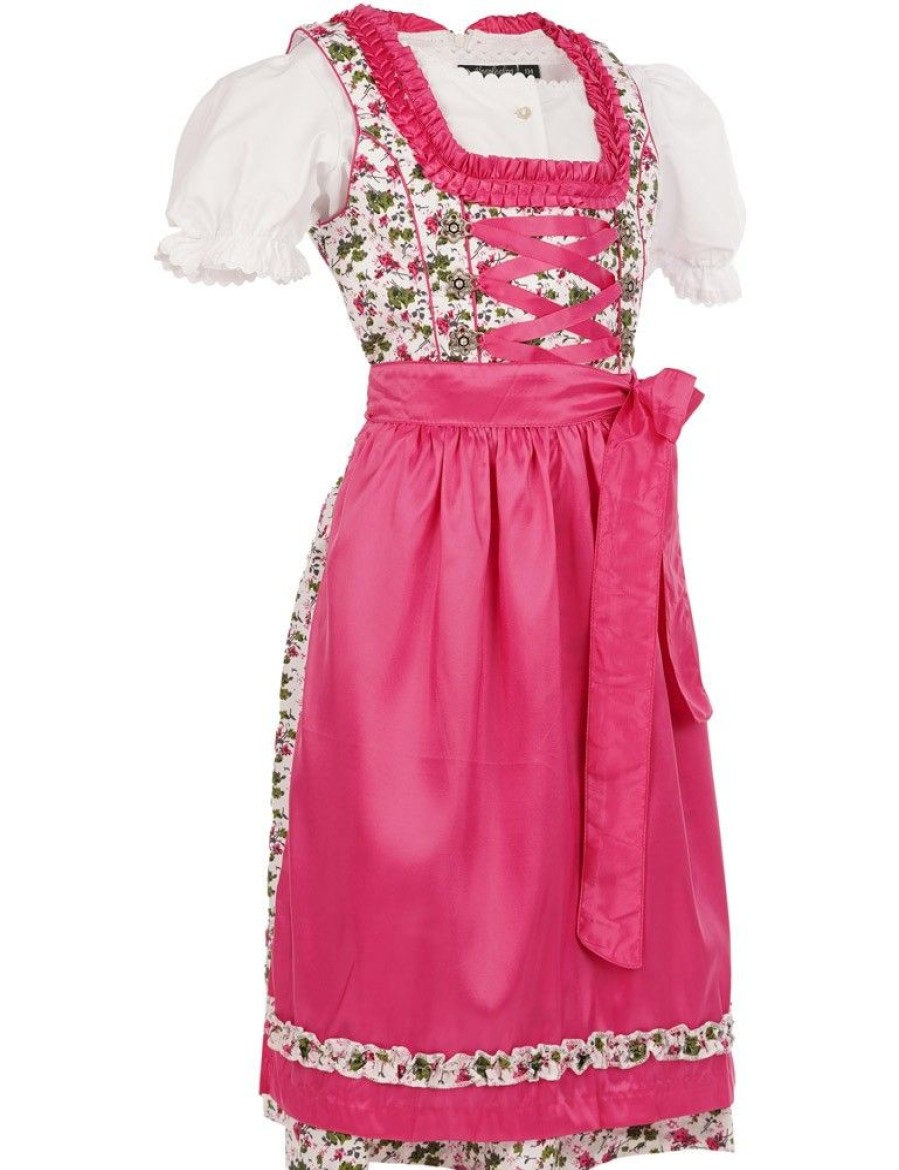 Madchen Maddox Dirndl | Maddox Kinder Dirndl "Zermatt" 3-Tlg. | Streublumchen Pink Weis