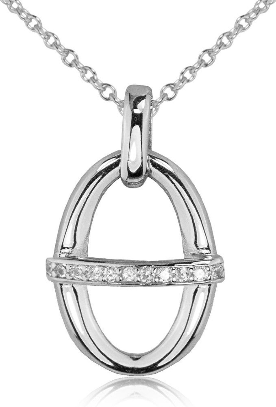 Schmuck LUISIA® | Luisia® Halskette Mit Anhanger "Oval" 67012 | 925 Silber (60 Cm Lange)