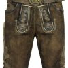 Herren Maddox Lederhosen | Maddox Kurze Lederhose Hector G - Alt Moor