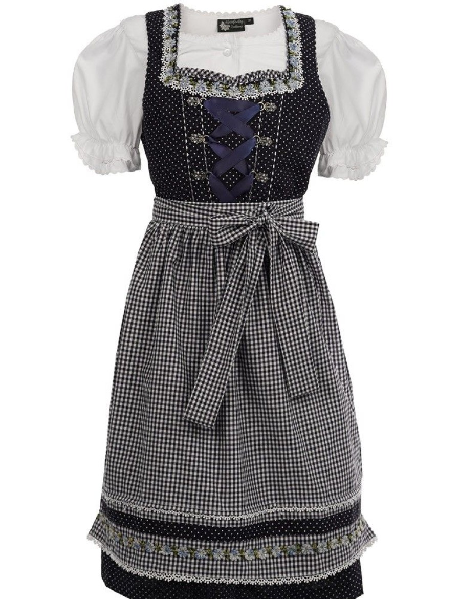 Madchen Maddox Dirndl | Maddox Kinder Dirndl "Milena" 3-Tlg. | Marineblau Weis