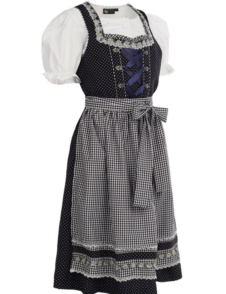 Madchen Maddox Dirndl | Maddox Kinder Dirndl "Milena" 3-Tlg. | Marineblau Weis