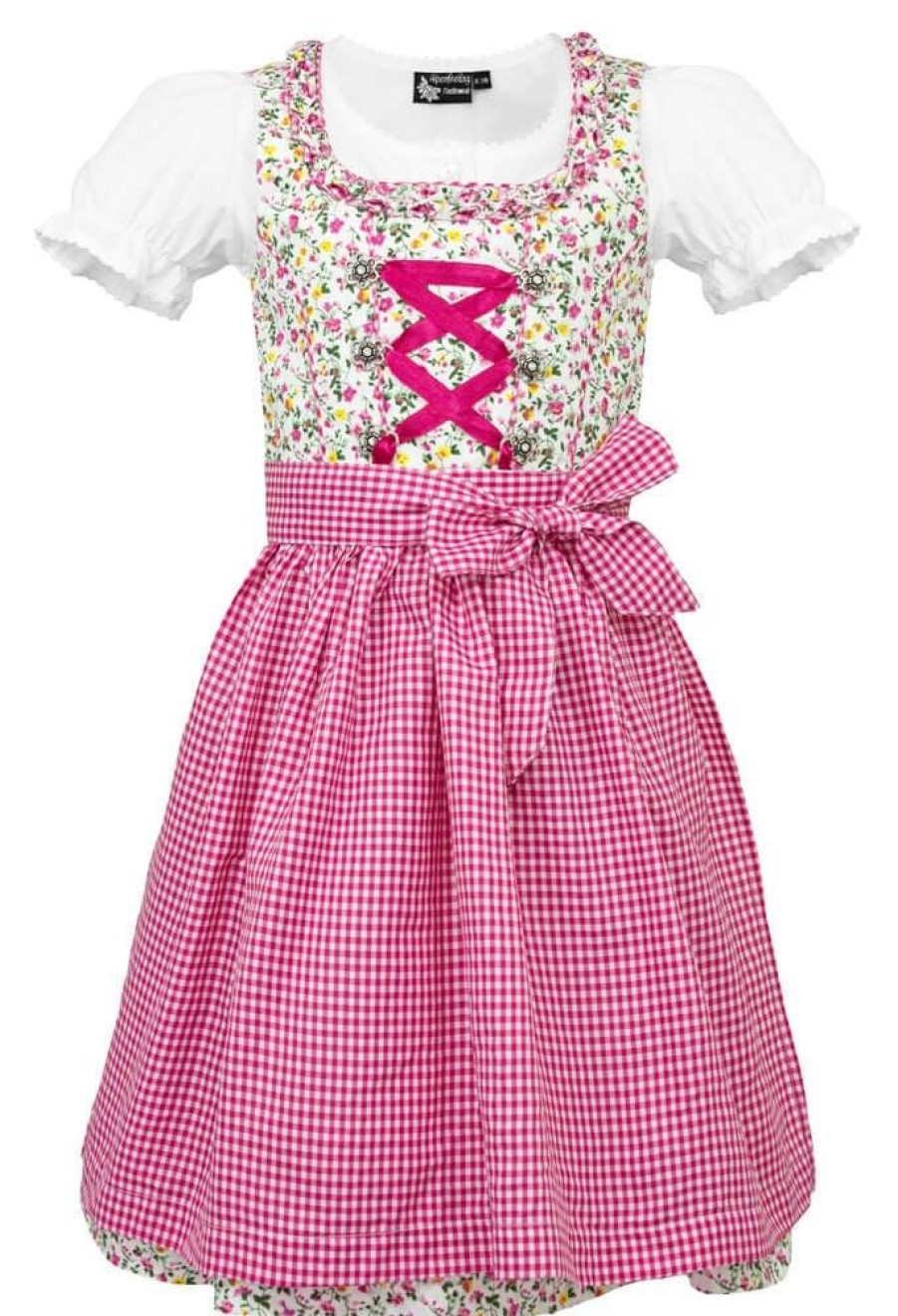 Madchen Maddox Dirndl | Maddox Kinder Dirndl "Zillertal" 3-Tlg. | Streublumchen Creme Pink