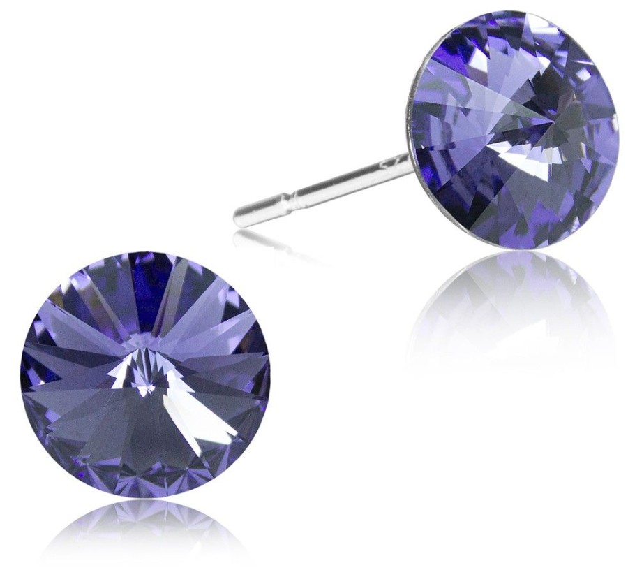 Schmuck LUISIA® | Luisia® Ohrstecker Mit Kristallen Von Swarovski® - 6 Mm Tanzanite / Lila