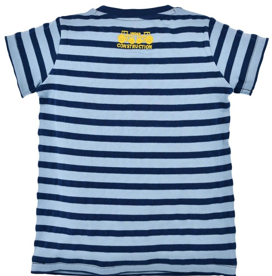 Jungen BONDI Shirts | Bondi T-Shirt "Feuerwehrauto" Fur Jungen 33122 | Blau Geringelt