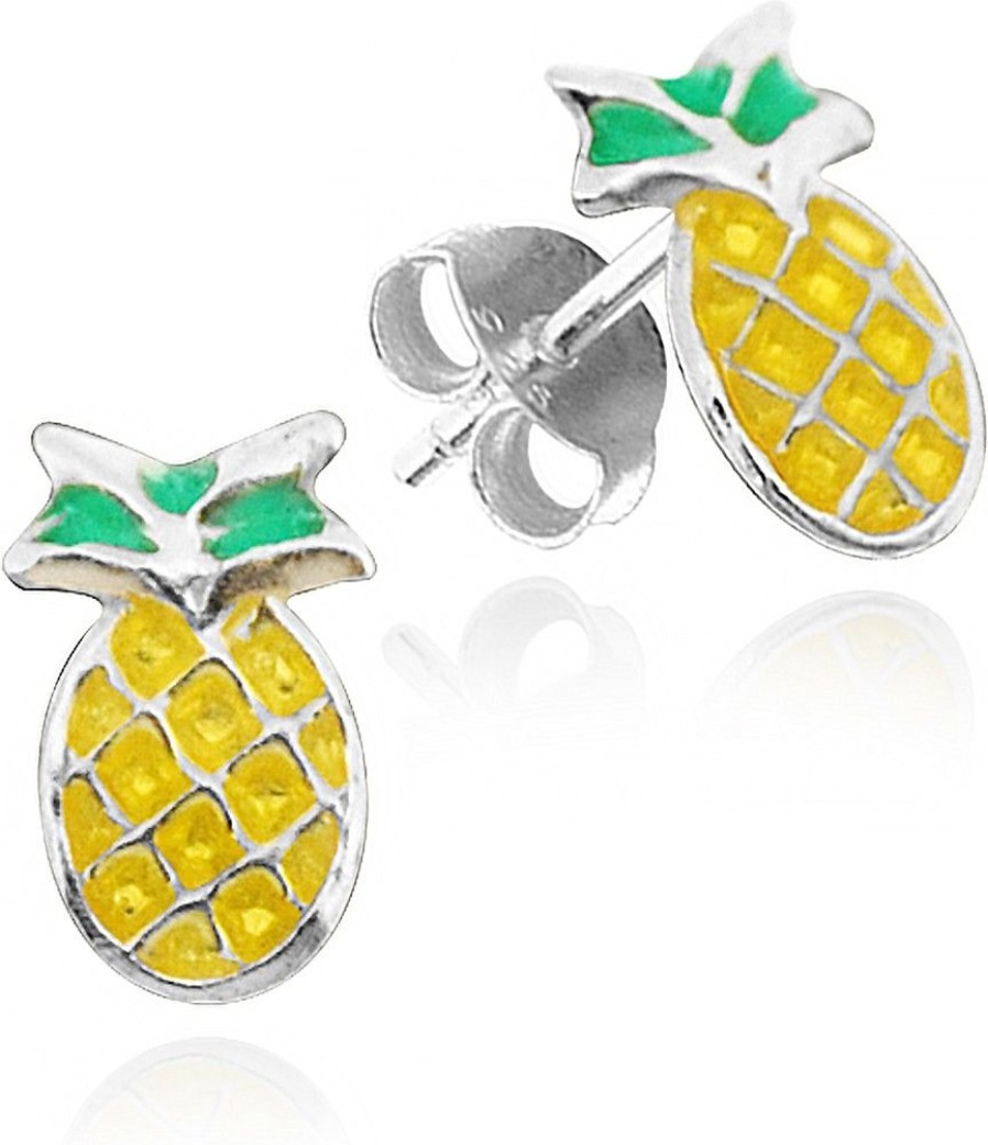 Schmuck LUISIA® | Luisia® Ohrstecker "Kinder Ohrringe Ananas" 925 Silber