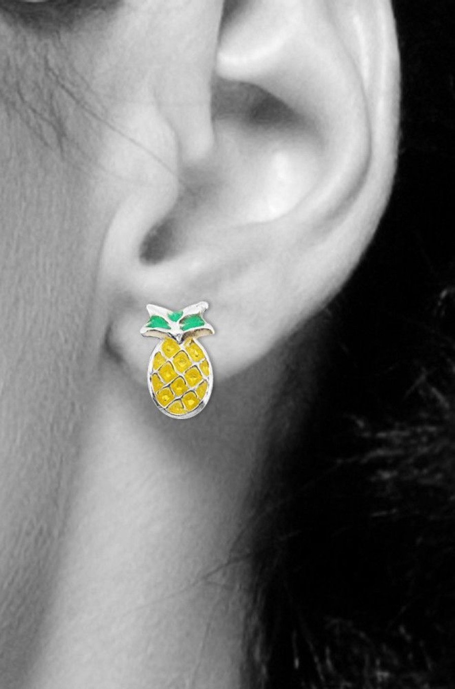 Schmuck LUISIA® | Luisia® Ohrstecker "Kinder Ohrringe Ananas" 925 Silber