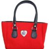 Damen P.S. Schuhmacher Handtaschen | Trachtentasche Filz Mit Herzapplikation - Rot