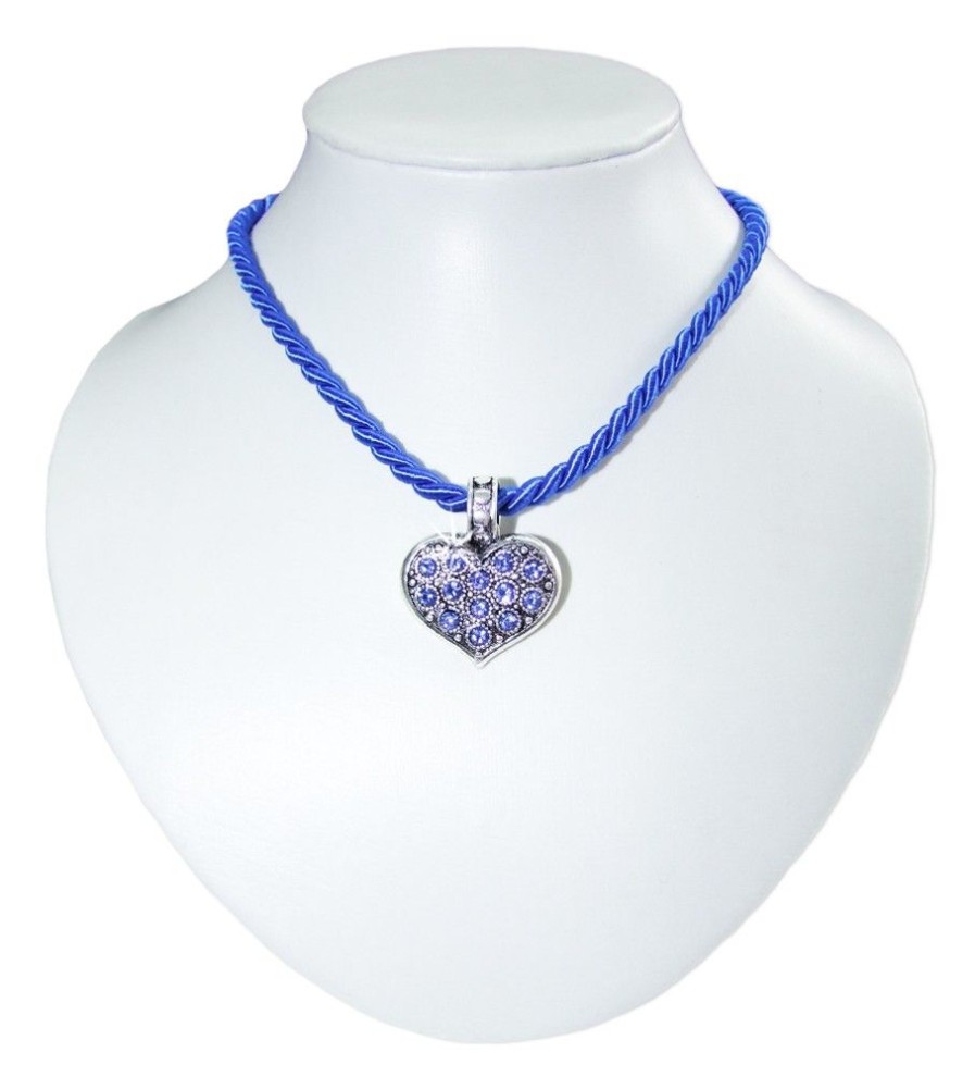 Schmuck LUISIA® | Luisia Kordel Collier Enya Mit Herzanhanger - Royalblau