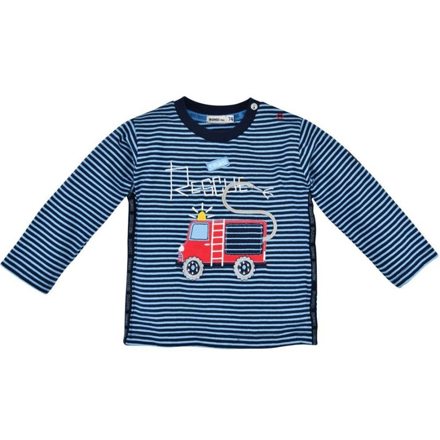 Jungen BONDI Fur´S Baby | Bondi Baby Kinder Langarmshirt "Rescue Team" 91432 | Navy/Blau Gestreift