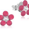 Schmuck LUISIA® | Luisia® Ohrstecker Blume - 925 Sterling Silber Pink