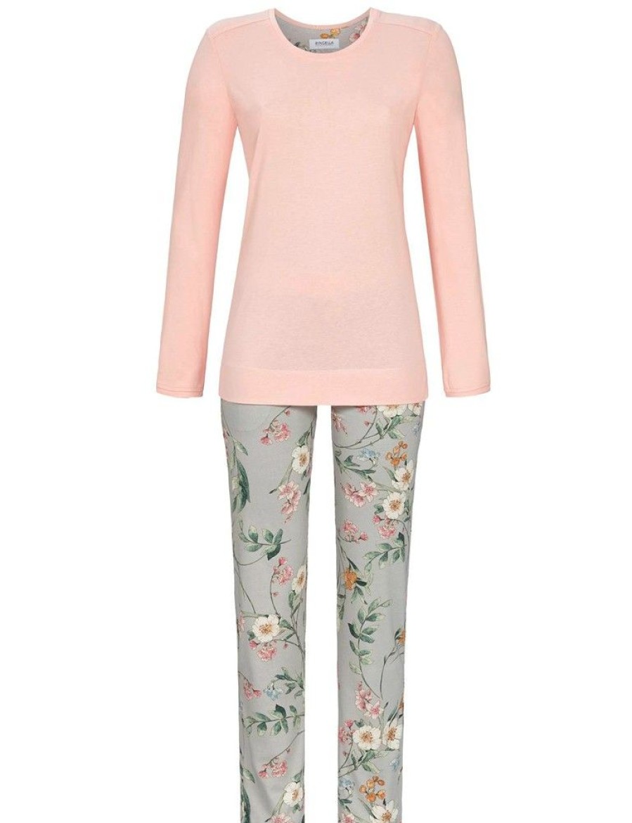 Damen Ringella Nachtwasche | Ringella Damen Langarm Pyjama "Winter Flowers" 2511217 | Rose