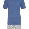 Herren Ringella Nachtwasche | Ringella Herren Shorty "Tennis" 2241317 - Blau / Grau | Sommerschlafanzug