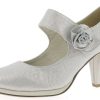 Damen Andrea Conti Pumps | Hirschkogel Plateau Pumps Mit Riemchen 1004510 - Champagner - Dirndl Braut Schuhe