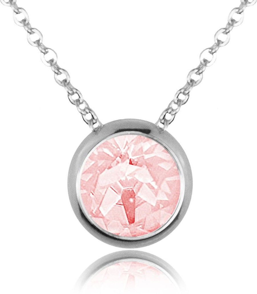 Schmuck LUISIA® | Luisia® Halskette "Ciri" Mit Kristallen Von Swarovski® - 11 Mm - Silber / Light Rose