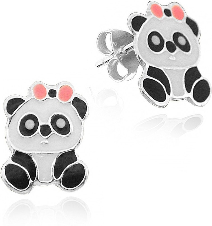 Schmuck LUISIA® | Luisia® Ohrstecker "Panda Bar" Mit Zirkonia E-15149 - 925 Sterling Silber