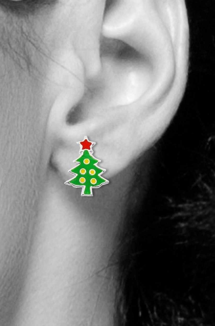 Schmuck LUISIA® | Luisia® Ohrstecker "Weihnachtsbaum" E-14456 - 925 Sterling Silber