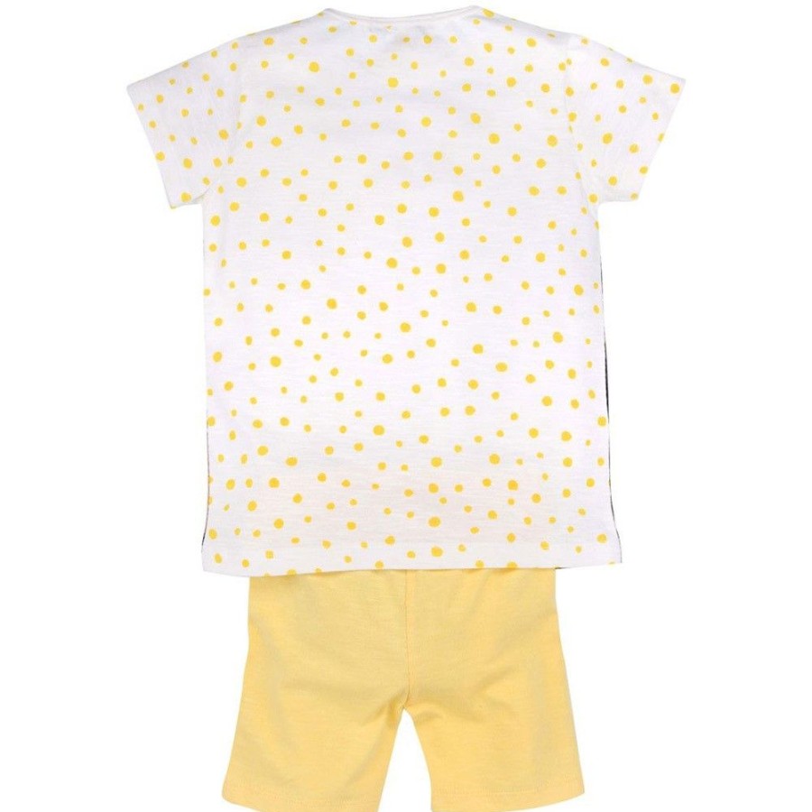 Madchen BONDI Blusen / Shirts | Bondi Shorty "Friends" Mit Pferde Print 36209 - Weis / Gelb | Madchen Schlafanzug