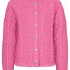 Madchen Isar-Trachten Fur´S Baby | Isar-Trachten Kinder Strickjacke "Leonie" Ajourmuster 47063 | Pink