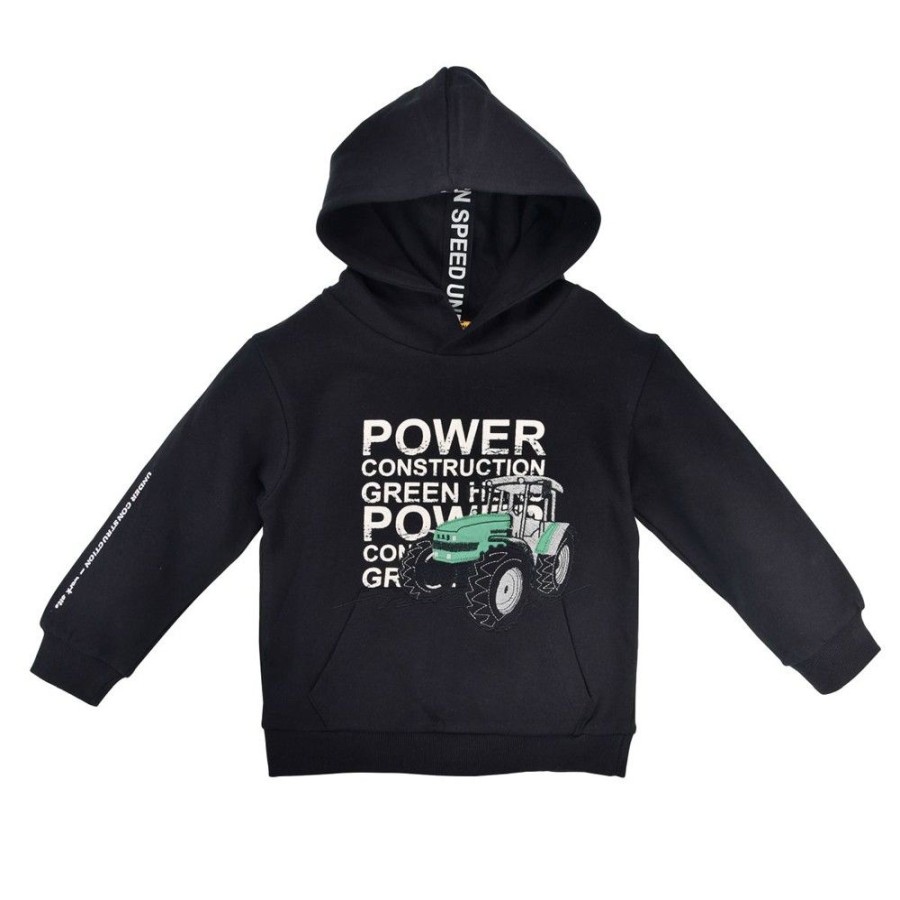 Jungen BONDI Shirts | Bondi Jungen Hoodie Sweatshirt "Power" 33168 | Schwarz