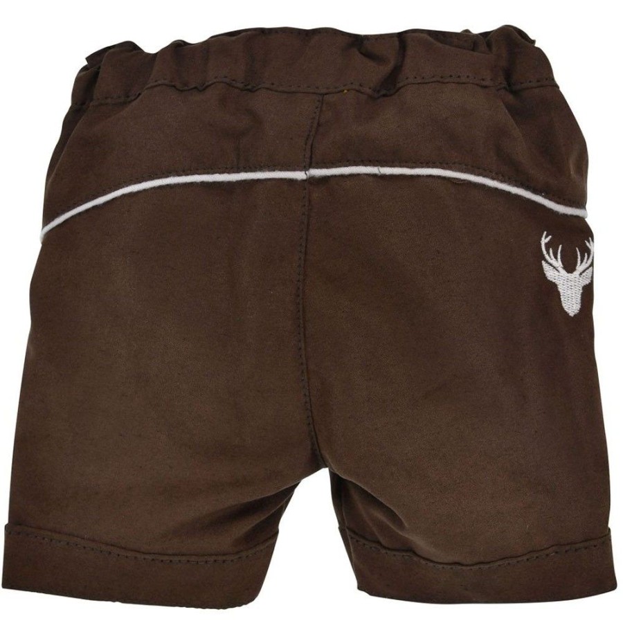 Jungen BONDI Lederhosen | Bondi Jungen Kunstleder Shorts Hose "Lausbub" 91586 | Braun