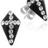 Schmuck LUISIA® | Luisia® Schwarze Ohrringe Mit Kreuz Aus Kristallen Von Swarovski® - 925 Sterling Silber