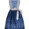 Madchen Isar-Trachten Dirndl | Isar-Trachten Jugend Dirndl "Alina" Mit Blumchenmuster 63622 | Blau Hellblau