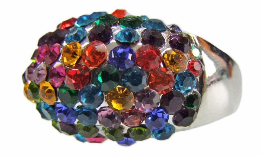 Schmuck Das Kostümland | Ring Colorful Mit Strasssteinen - Galaxy